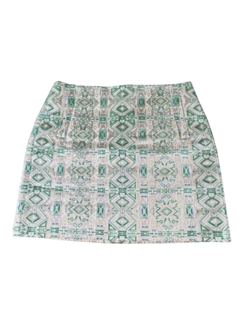 J. CREW Beautiful Jacquard Mini Skirt, Lined, Front Pockets, Back Zip, Size 2.